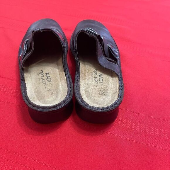 NAOT Dark Purple Brown Leather Mule Clogs Slip Ons Size 38 US 7 - Picture 4 of 9